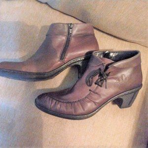 ❤️REIKER Leather Antistress Lined Ankle Zip Up Boots 41 9 1/2